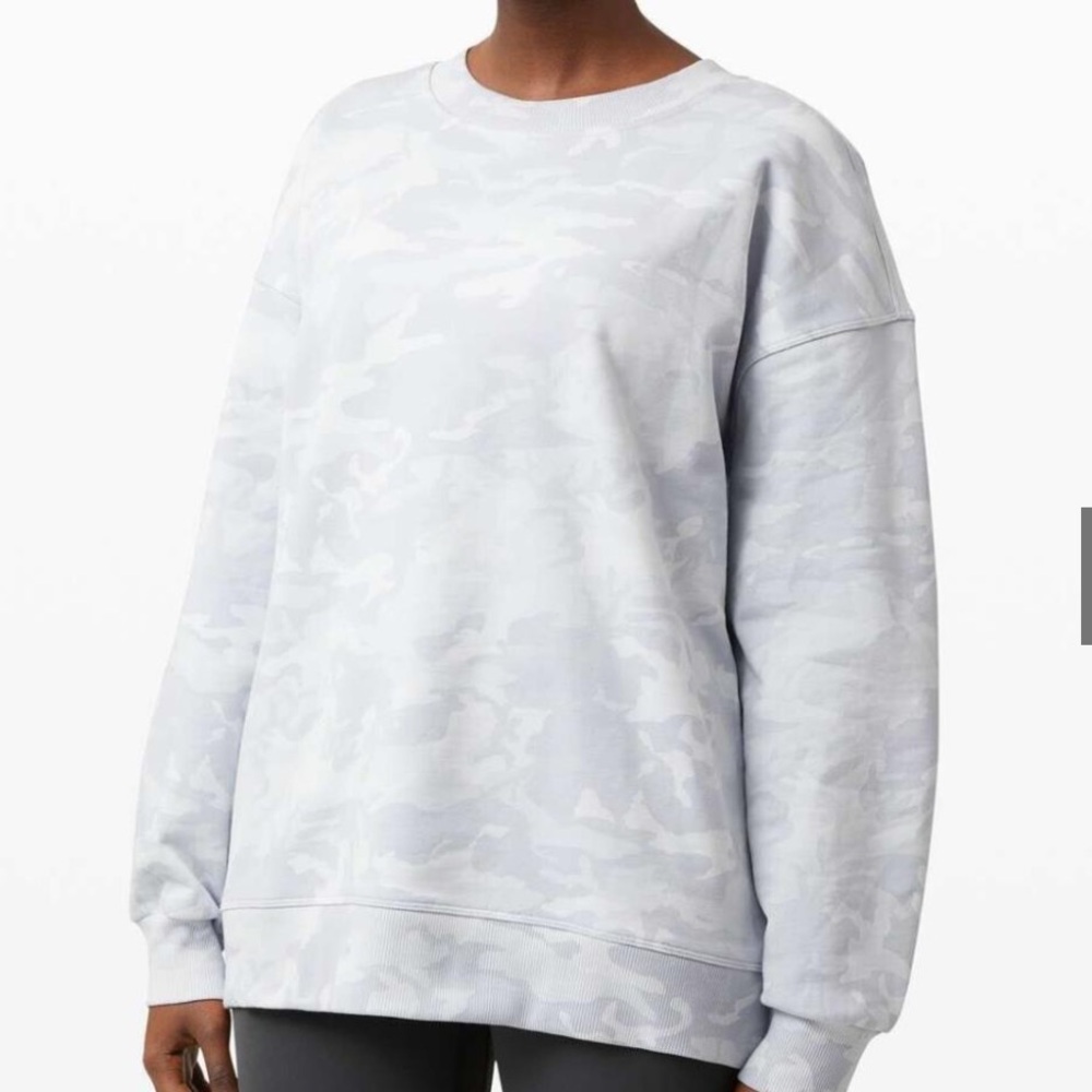 Lululemon Perfectly Oversized Crew Incognito Camo Alpine White Multi size 8